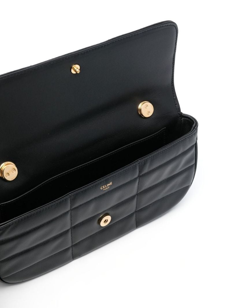 Black Logo Plaque Shoulder Bag