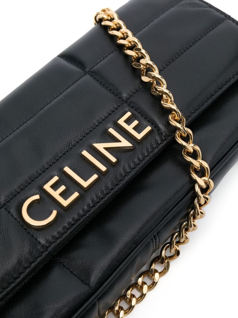 Black Logo Plaque Shoulder Bag