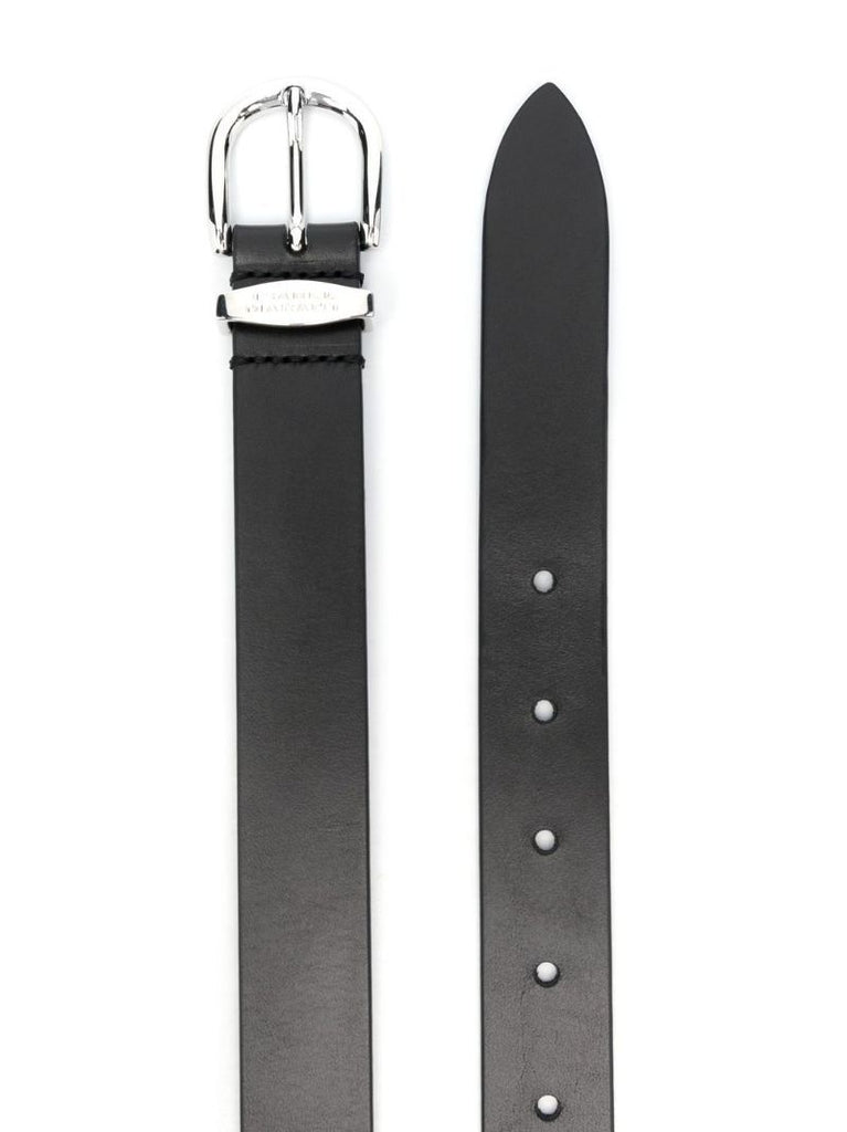 Black Buckled Leather Belt