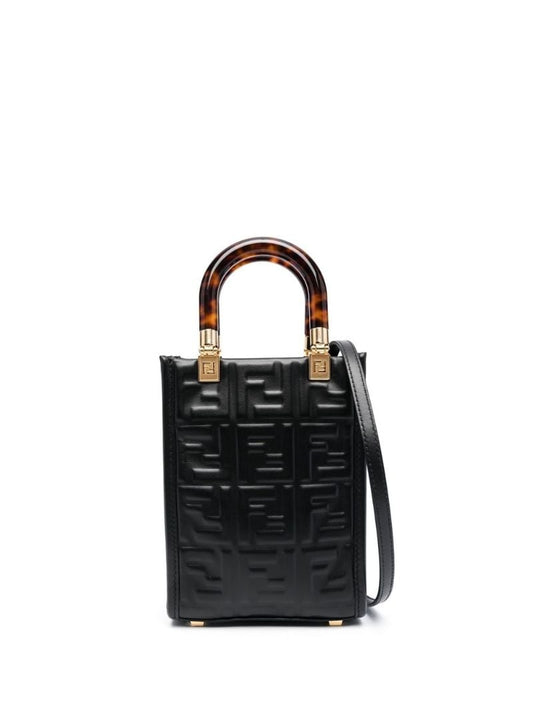 Black Mini Sunshine Leather Tote Bag