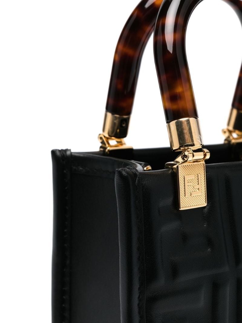 Black Mini Sunshine Leather Tote Bag
