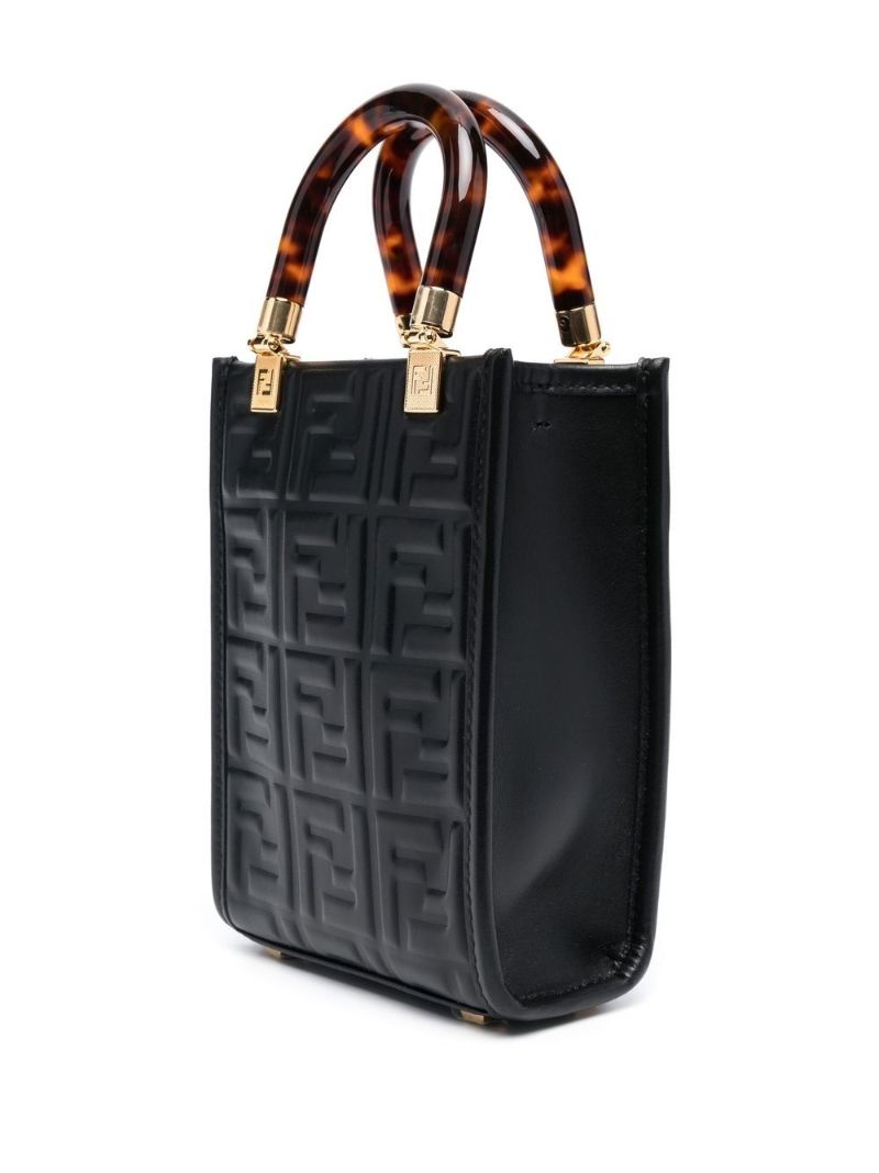 Black Mini Sunshine Leather Tote Bag
