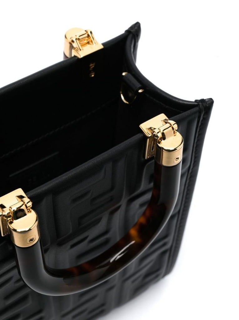Black Mini Sunshine Leather Tote Bag