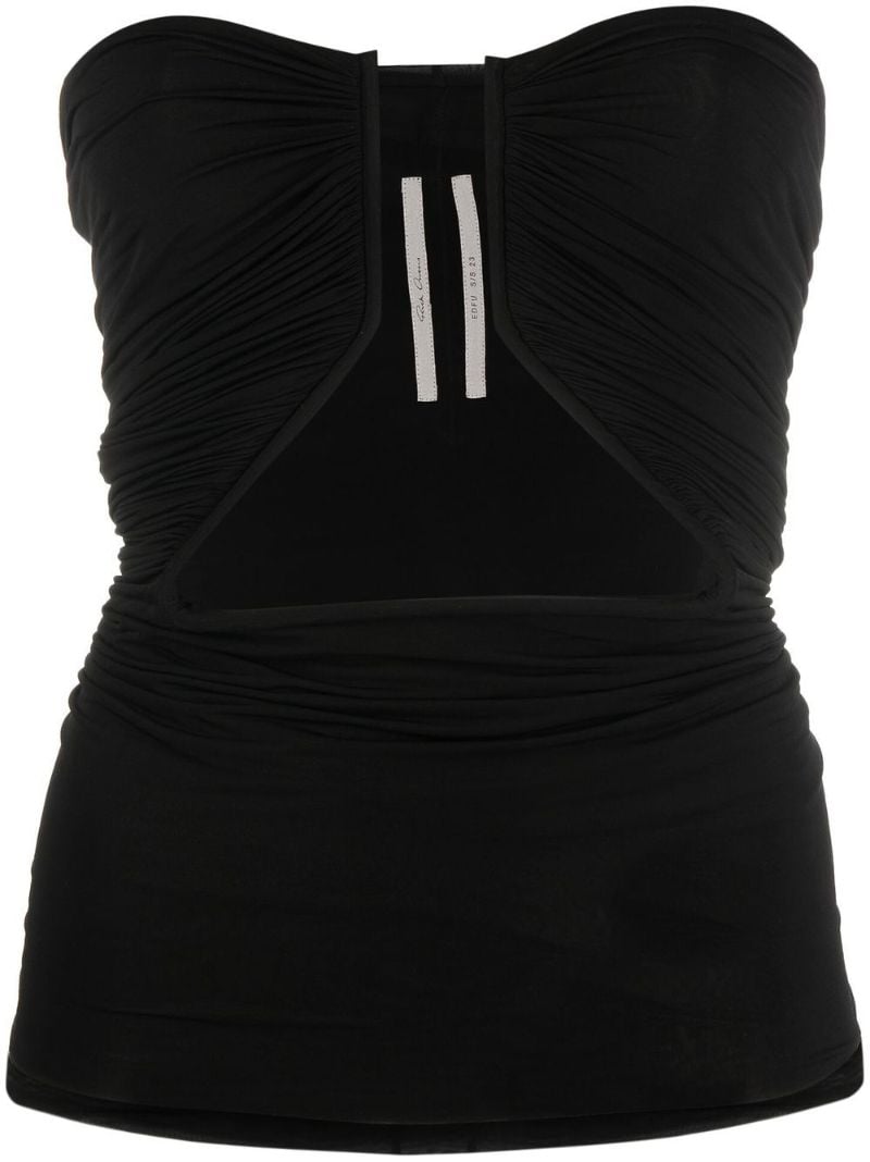 Black Strapless Cut-out Top