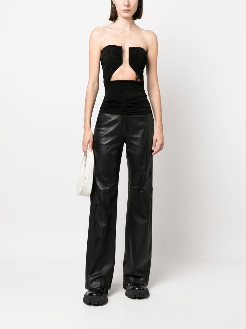 Black Strapless Cut-out Top