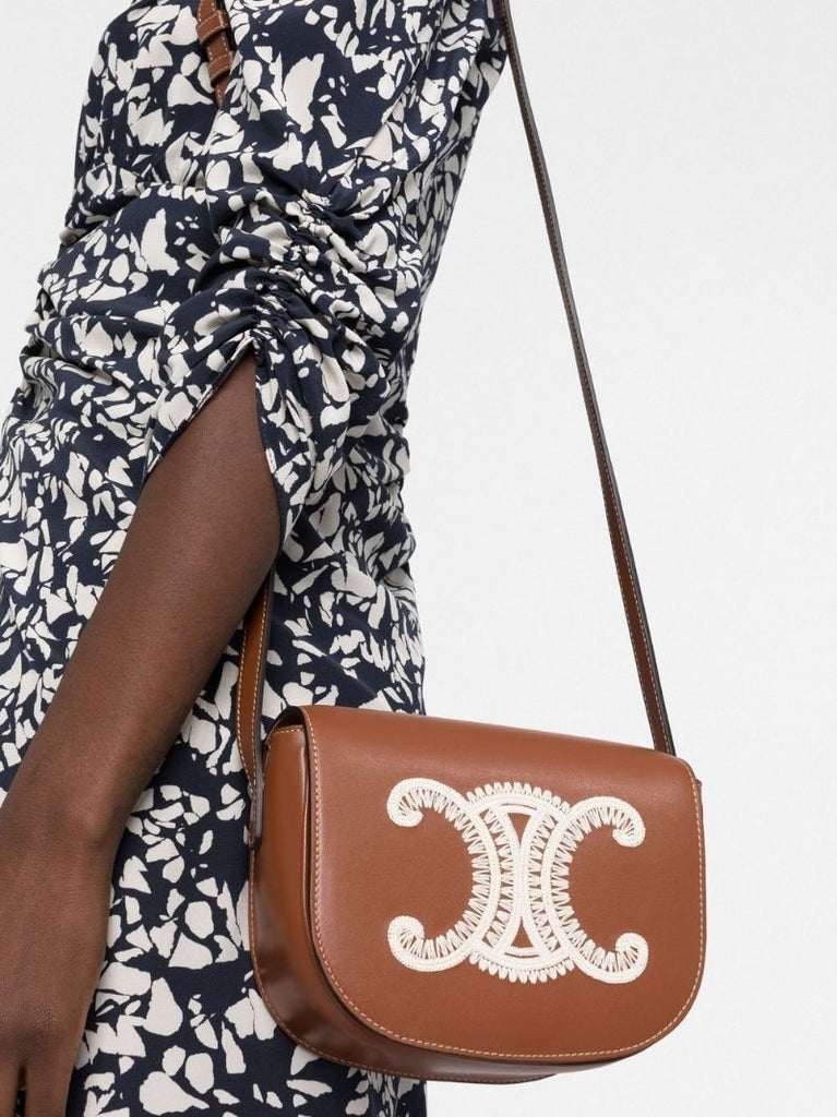 Brown Folco Cuir Triomphe Shoulder Bag