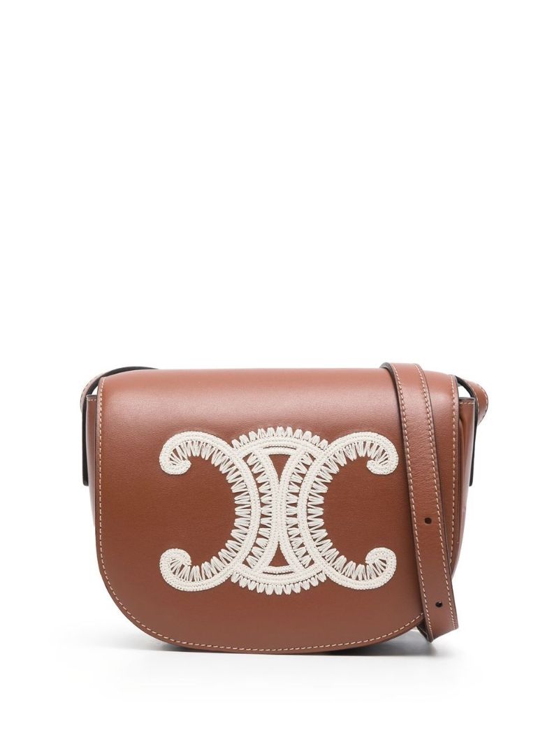 Brown Folco Cuir Triomphe Shoulder Bag