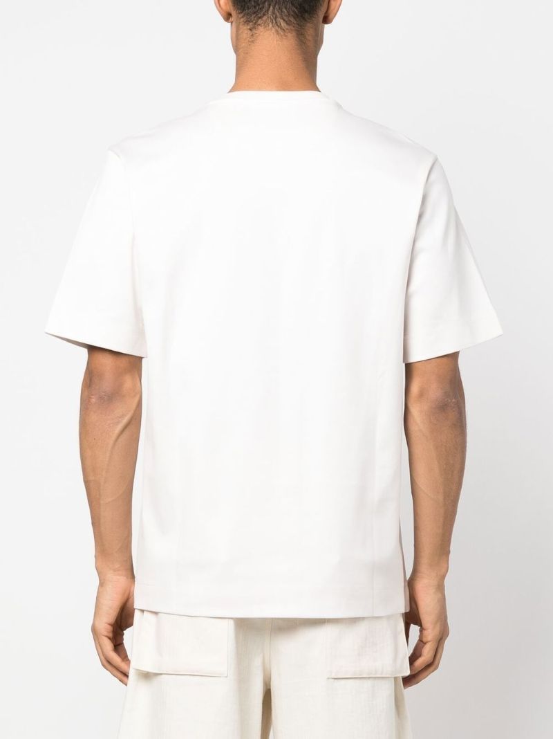 White Ff-embroidered Cotton T-shirt