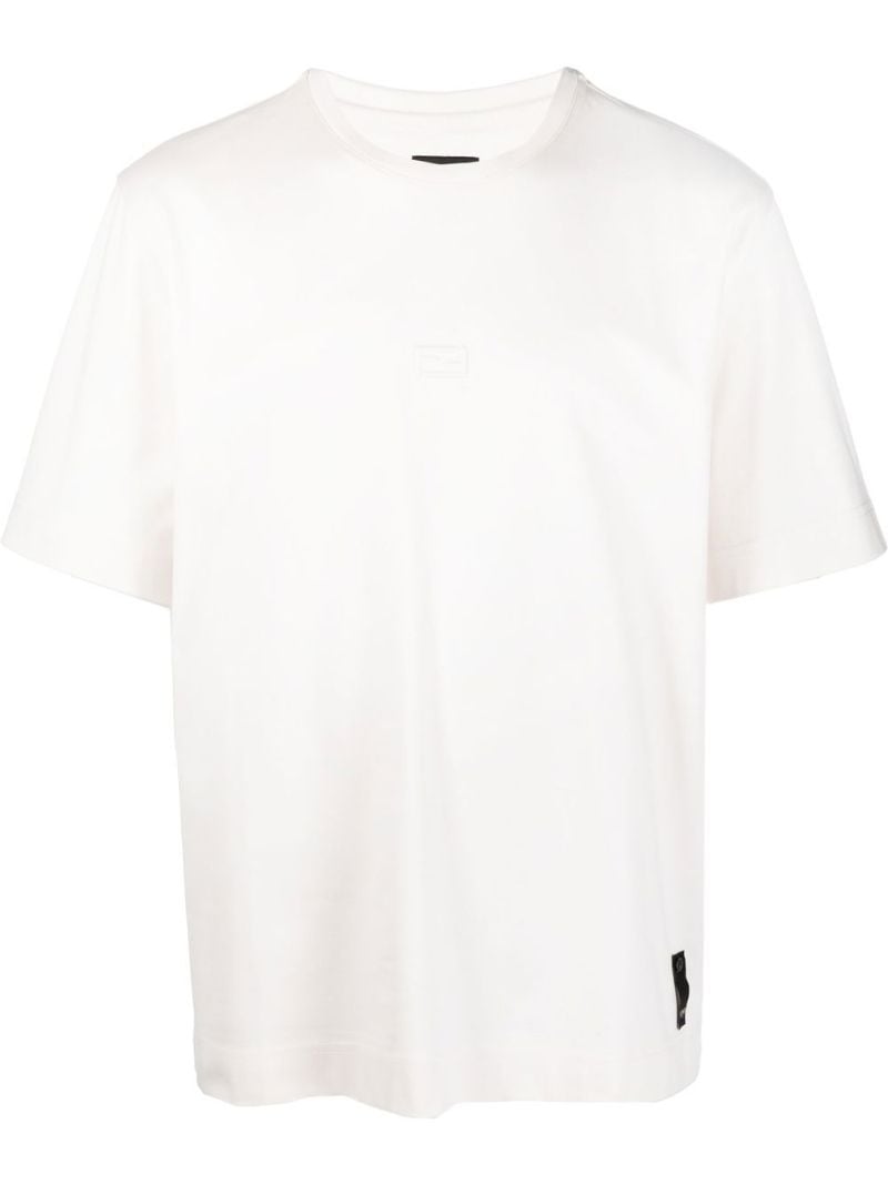 White Ff-embroidered Cotton T-shirt