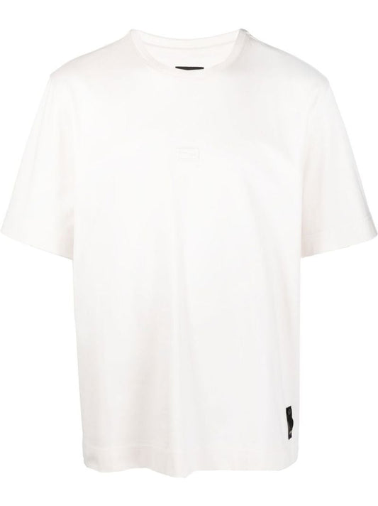 White Ff-embroidered Cotton T-shirt