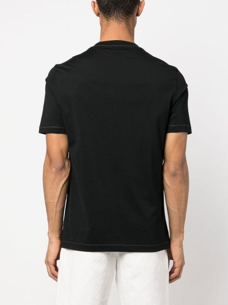 Black Logo-embroidered Cotton T-shirt