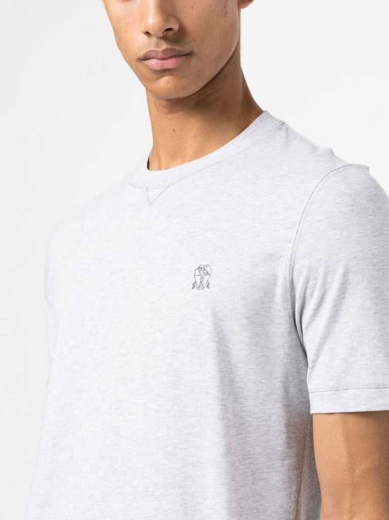 Grey Logo-print Cotton T-shirt