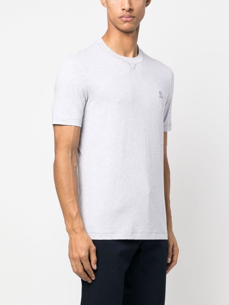 Grey Logo-print Cotton T-shirt