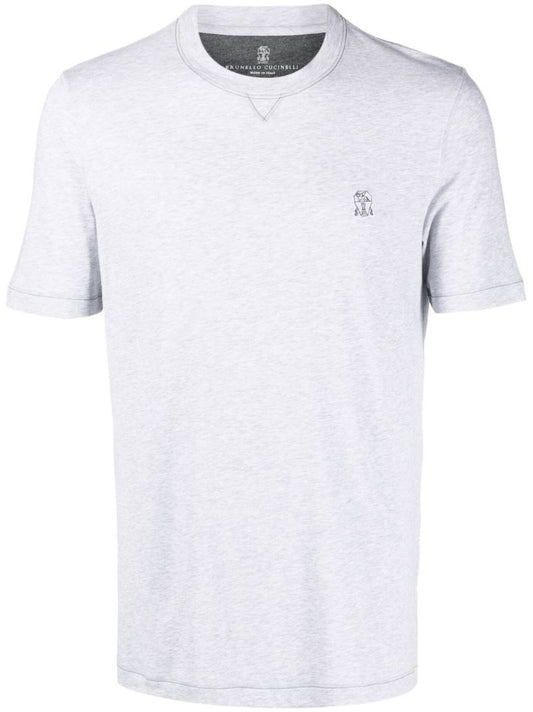 Grey Logo-print Cotton T-shirt
