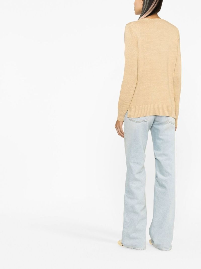Brown Polo Bear Crew Knit Jumper