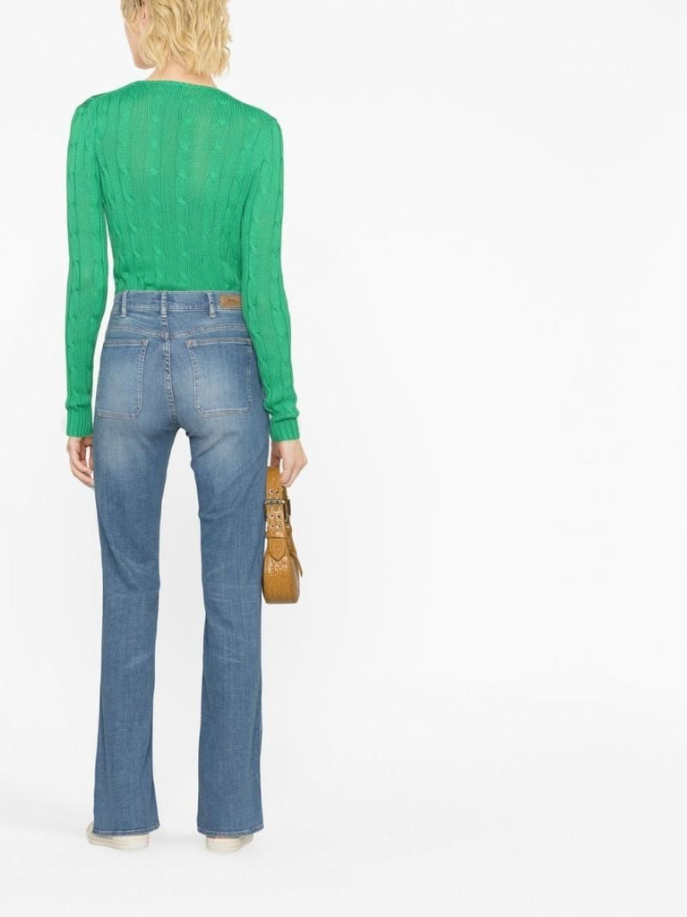 Blue Stonewash Straight Leg Jeans