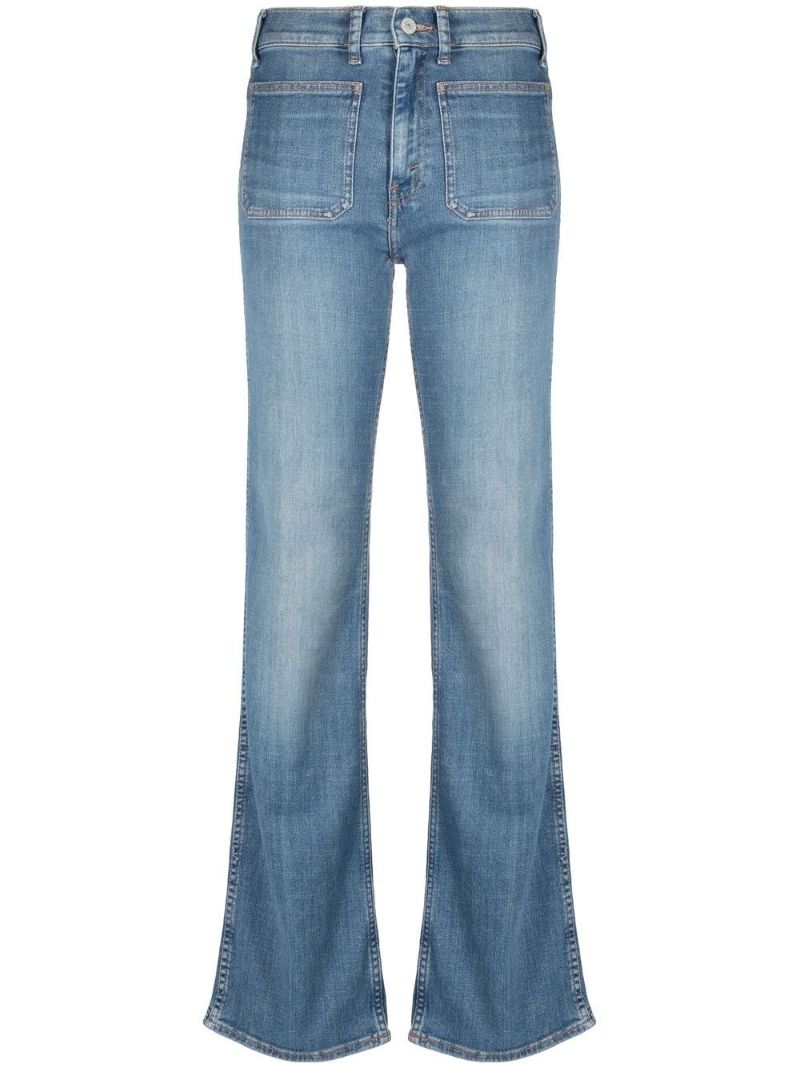 Blue Stonewash Straight Leg Jeans