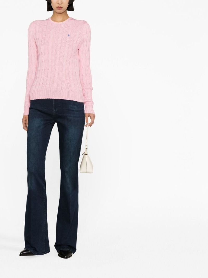 Pink Julianna Cable Knit Jumper