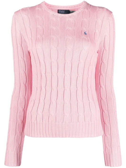 Pink Julianna Cable Knit Jumper