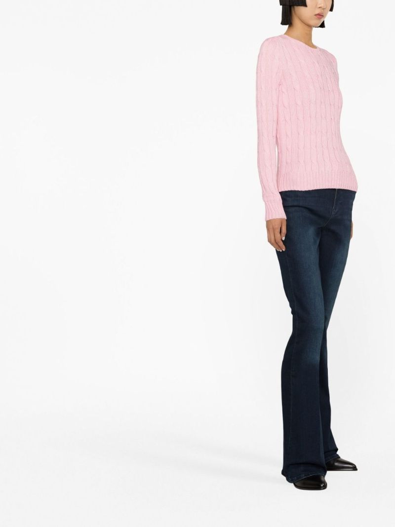 Pink Julianna Cable Knit Jumper