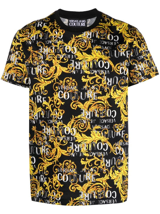 Black Baroque-print Short-sleeve T-shirt