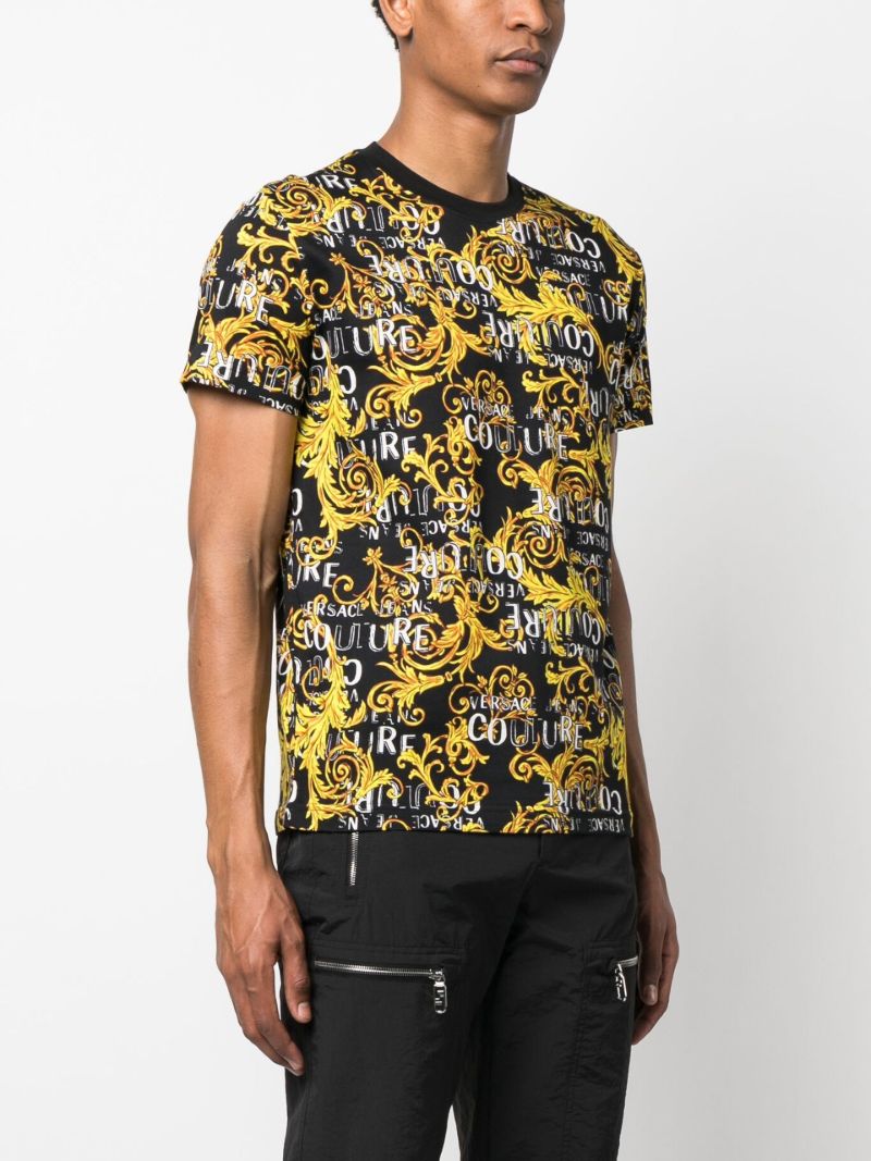 Black Baroque-print Short-sleeve T-shirt