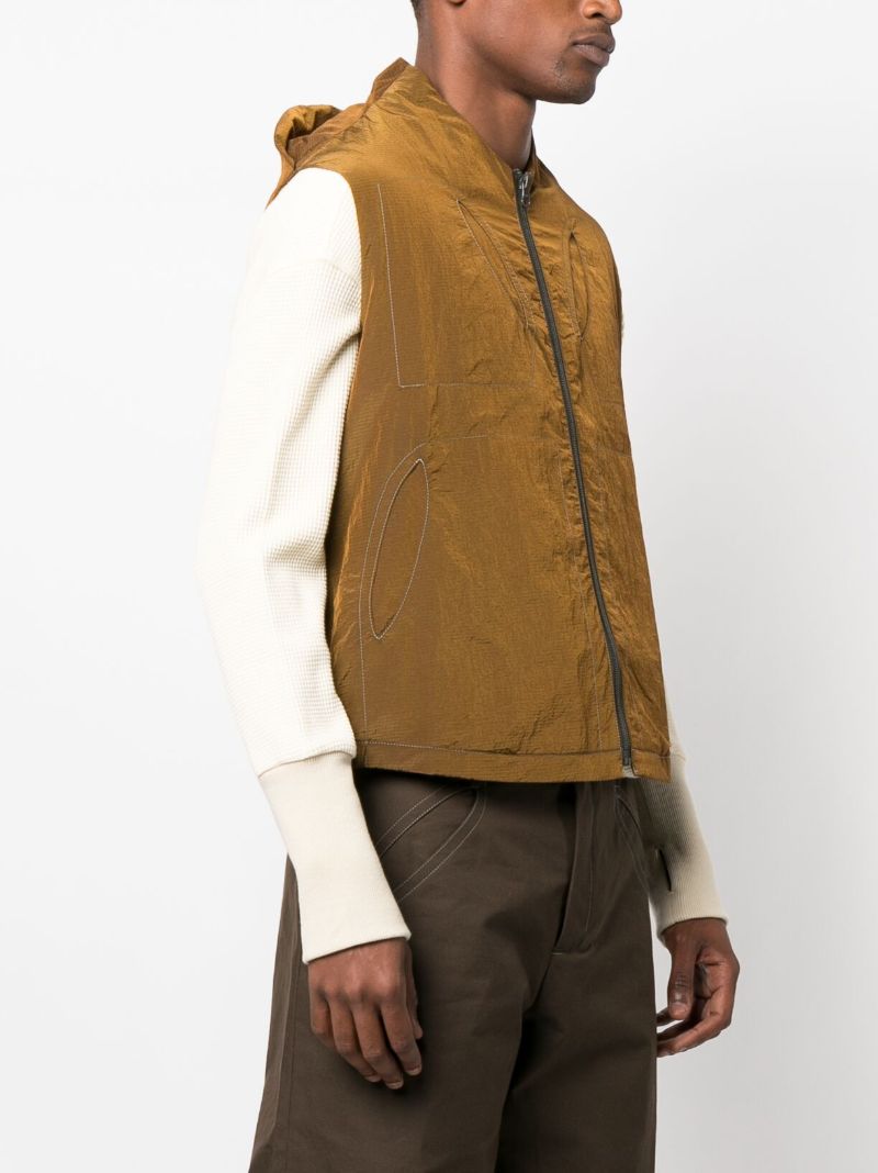 Brown Seed Zip-up Gilet