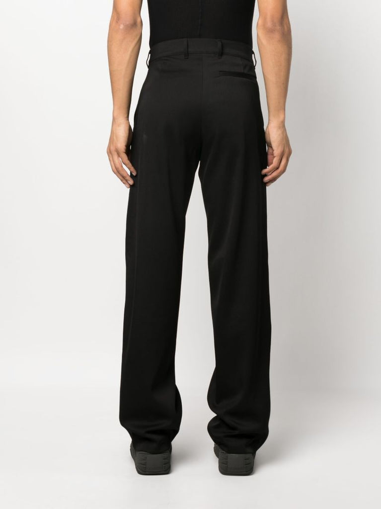Black Wool Wide-leg Trousers