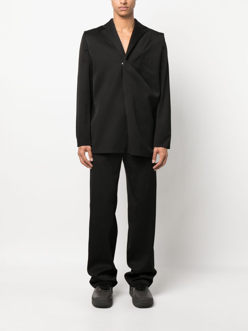 Black Wool Wide-leg Trousers