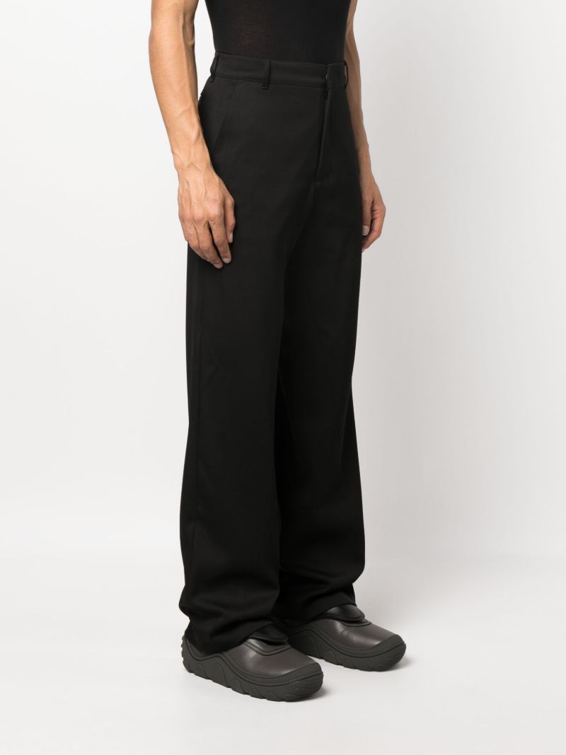 Black Wool Wide-leg Trousers