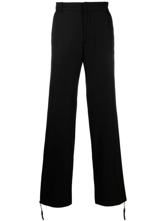 Black Wool Wide-leg Trousers