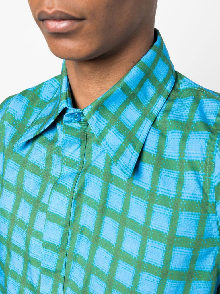 Blue Lamont Printed Cotton Shirt