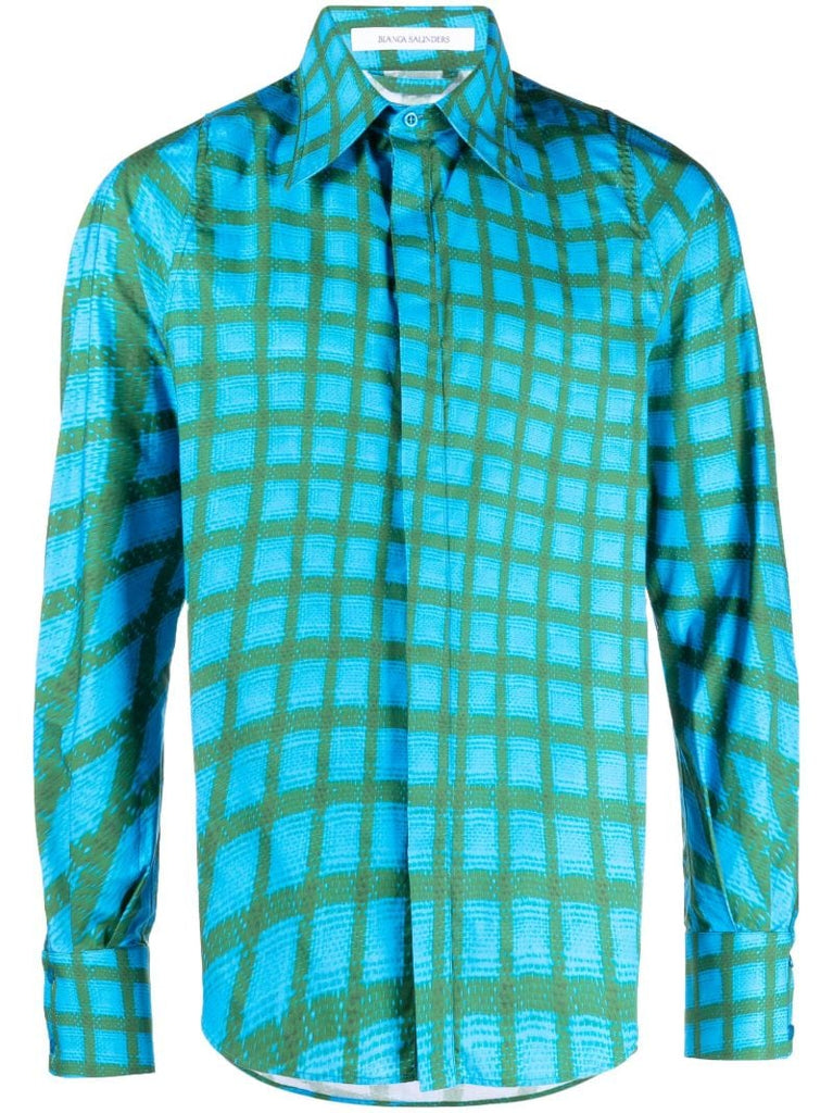 Blue Lamont Printed Cotton Shirt