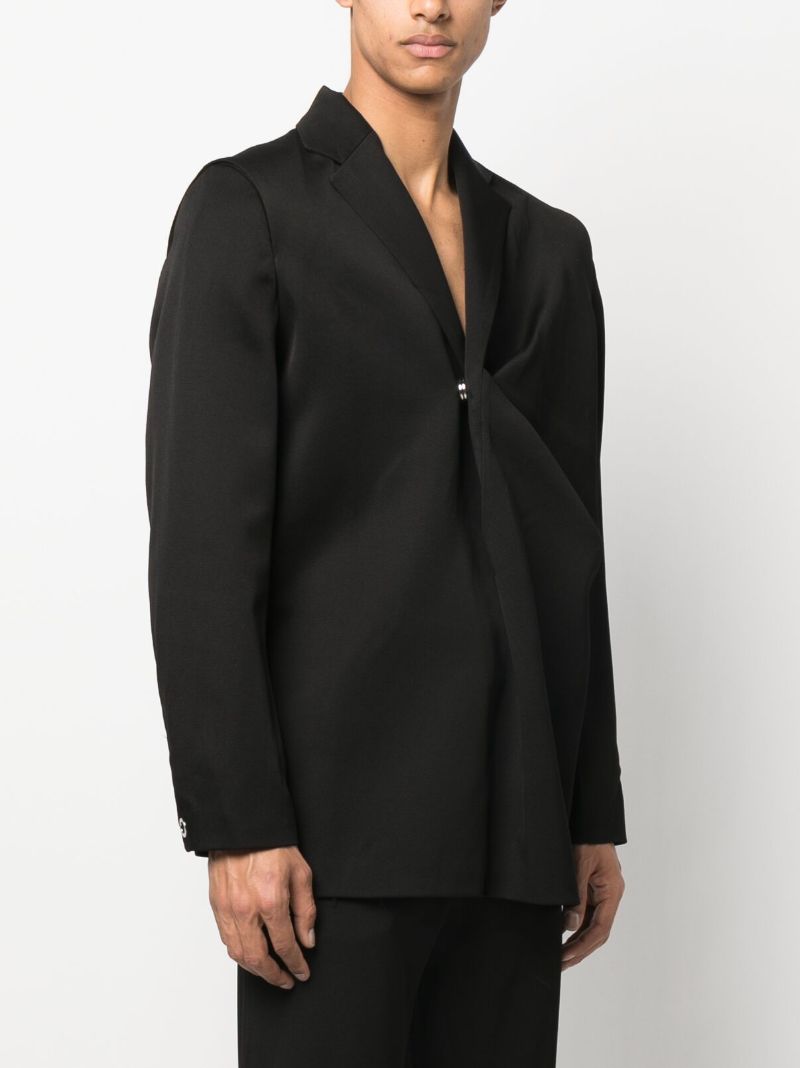 Black Twist Detail Single Breasted Blazer