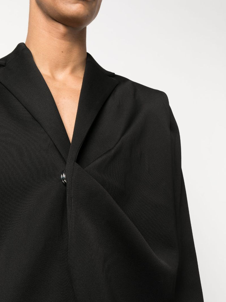 Black Twist Detail Single Breasted Blazer