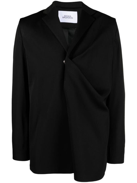 Black Twist Detail Single Breasted Blazer