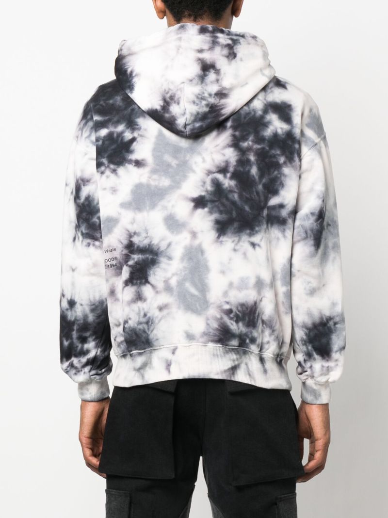 Black Tie-dye Logo Cotton Hoodie