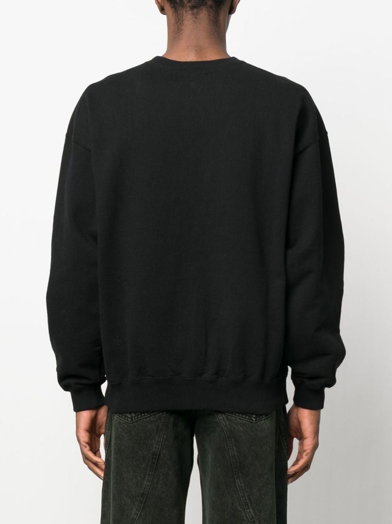Black Logo Print Cotton Sweatshirt