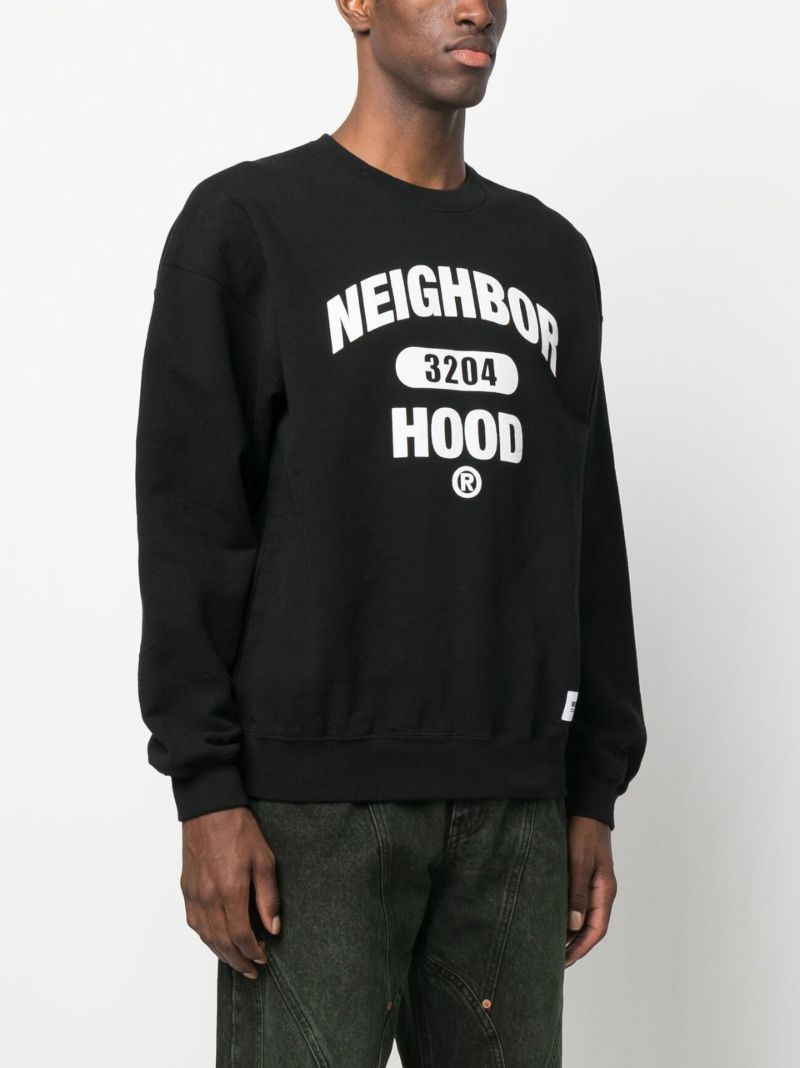 Black Logo Print Cotton Sweatshirt