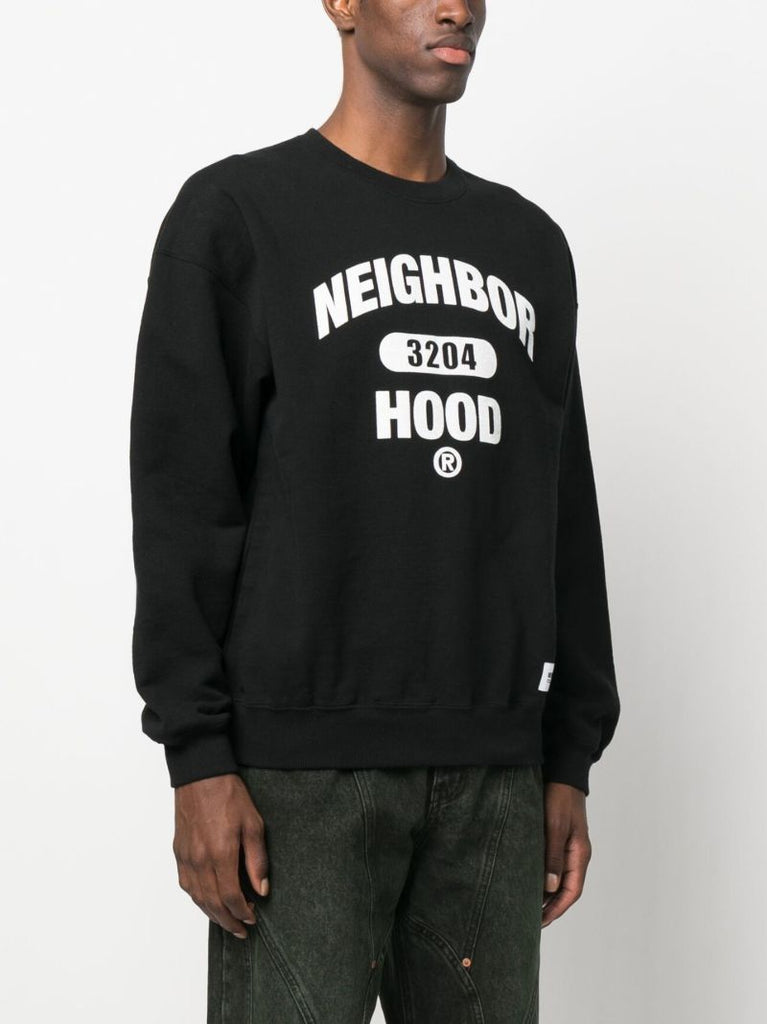 Black Logo Print Cotton Sweatshirt