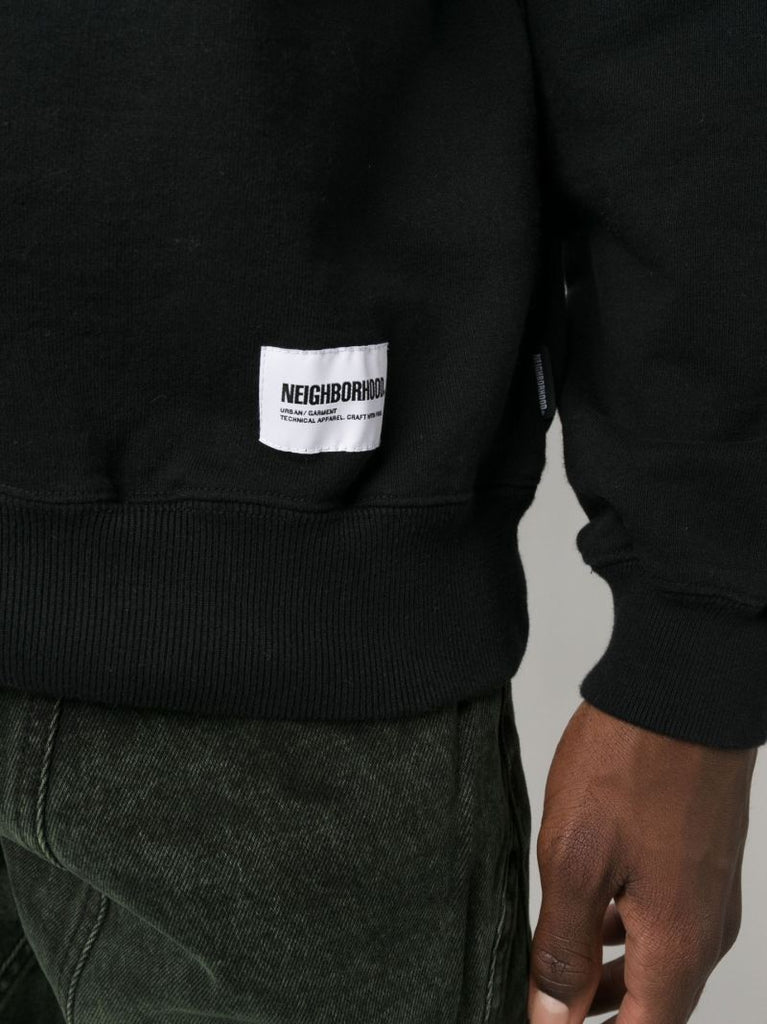 Black Logo Print Cotton Sweatshirt