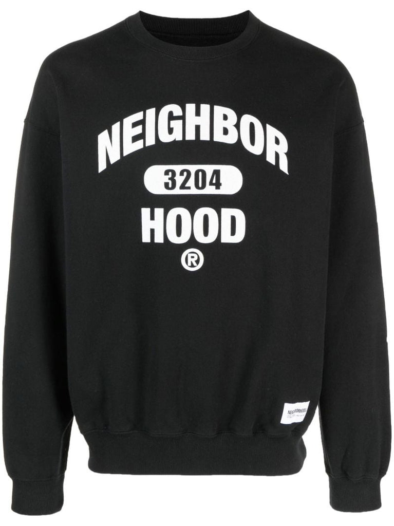 Black Logo Print Cotton Sweatshirt