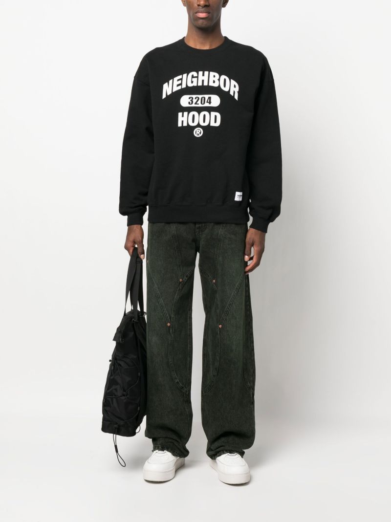 Black Logo Print Cotton Sweatshirt