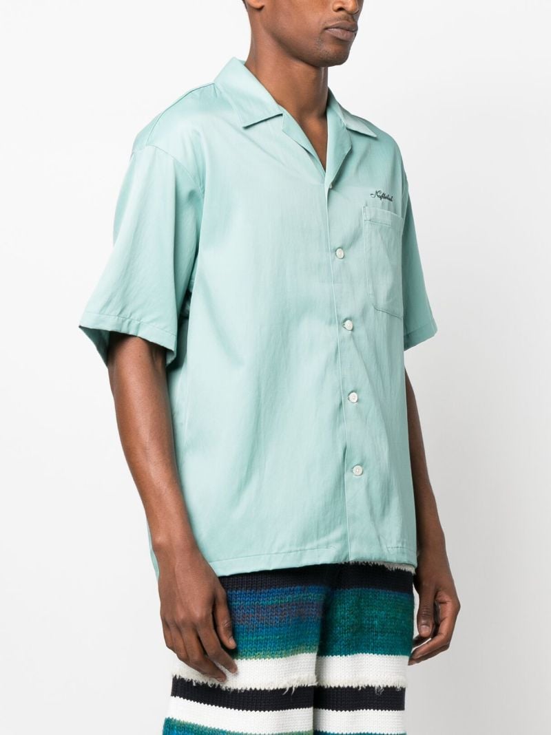 Blue Embroidered Logo Short-sleeve Shirt