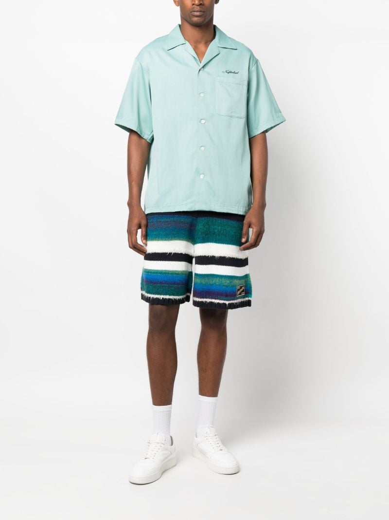 Blue Embroidered Logo Short-sleeve Shirt