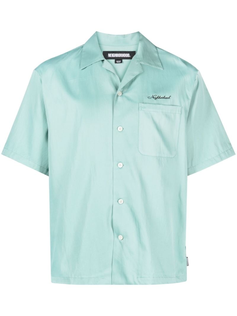 Blue Embroidered Logo Short-sleeve Shirt