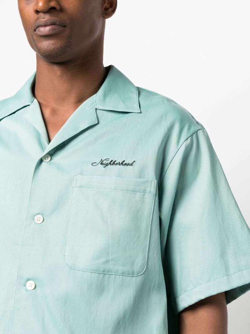 Blue Embroidered Logo Short-sleeve Shirt