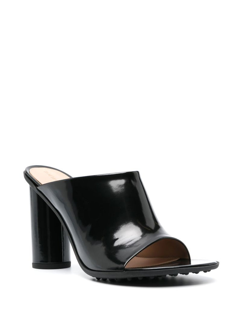Black Atomic 90 Patent Leather Mules