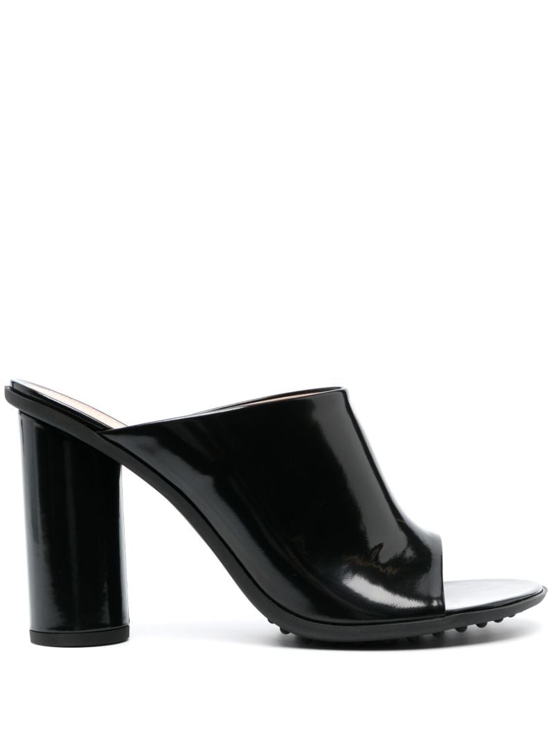 Black Atomic 90 Patent Leather Mules