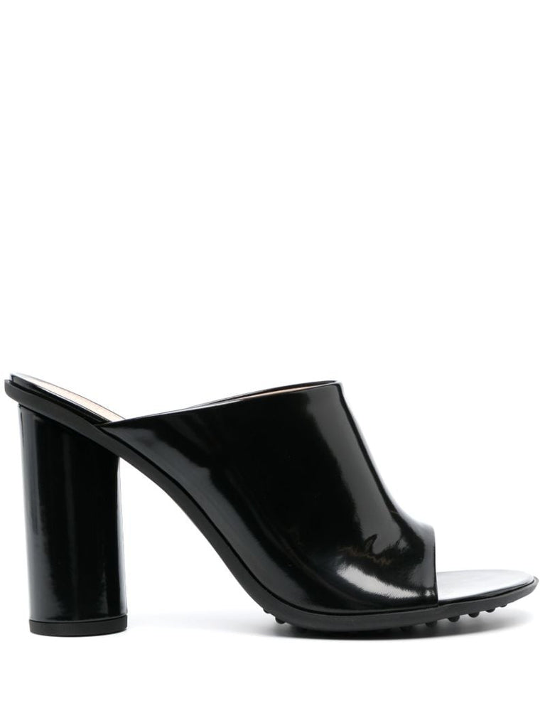 Black Atomic 90 Patent Leather Mules
